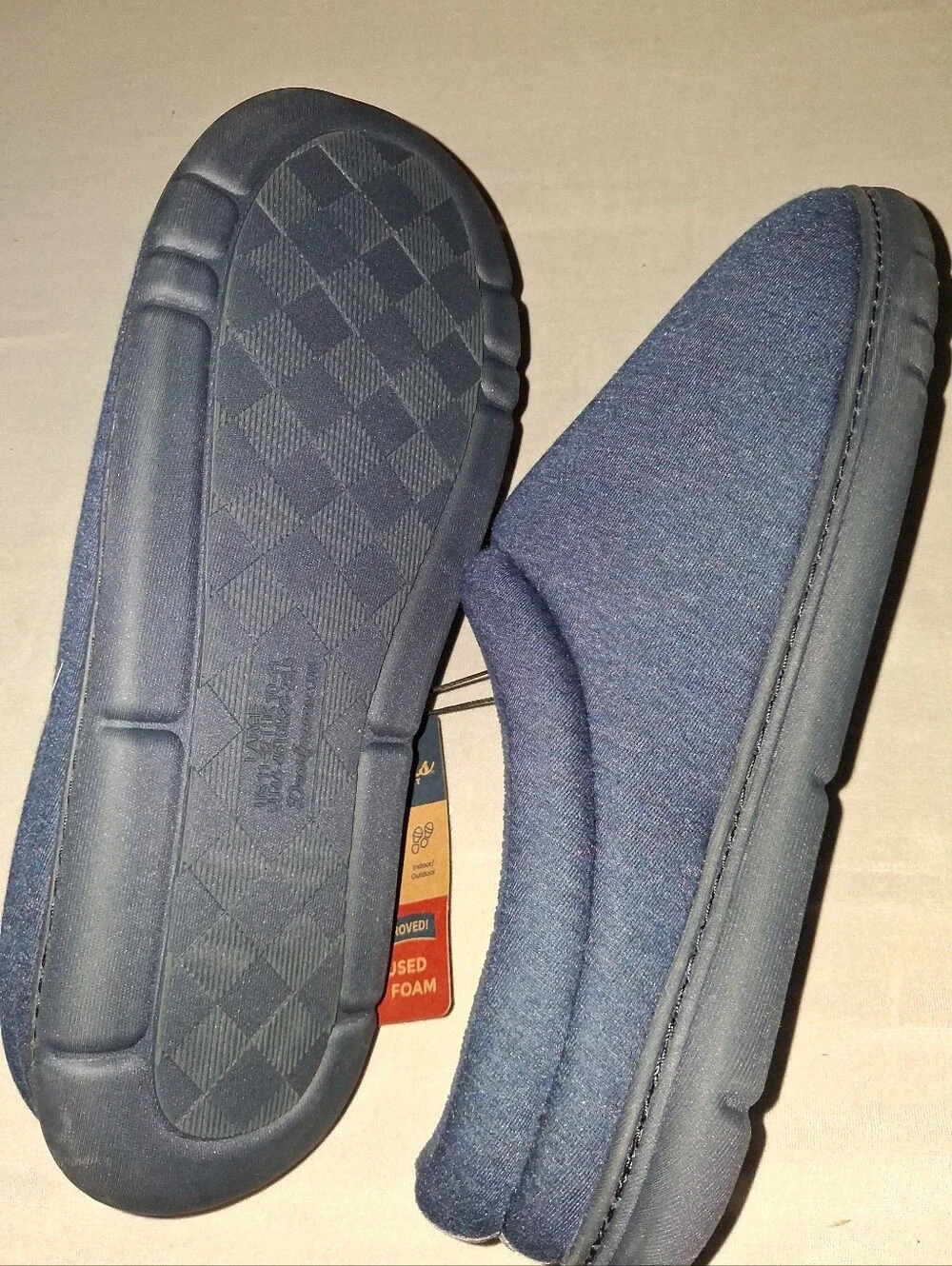 Dearfoams Men's Jersey Clog Slippers - Navy - Size 11/12